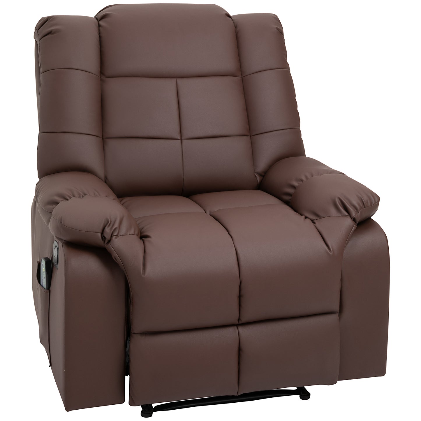 Massagestoel – Relaxstoel – Massagefauteuil – Wellnessstoel – Bruine Kunstleren Massagestoel – Compact Formaat 94x99x99 cm – Met Afstandsbediening