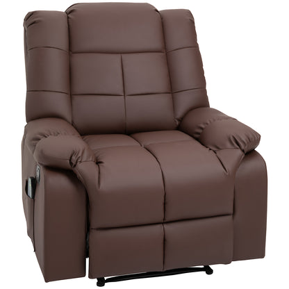 Massagestoel – Relaxstoel – Massagefauteuil – Wellnessstoel – Bruine Kunstleren Massagestoel – Compact Formaat 94x99x99 cm – Met Afstandsbediening