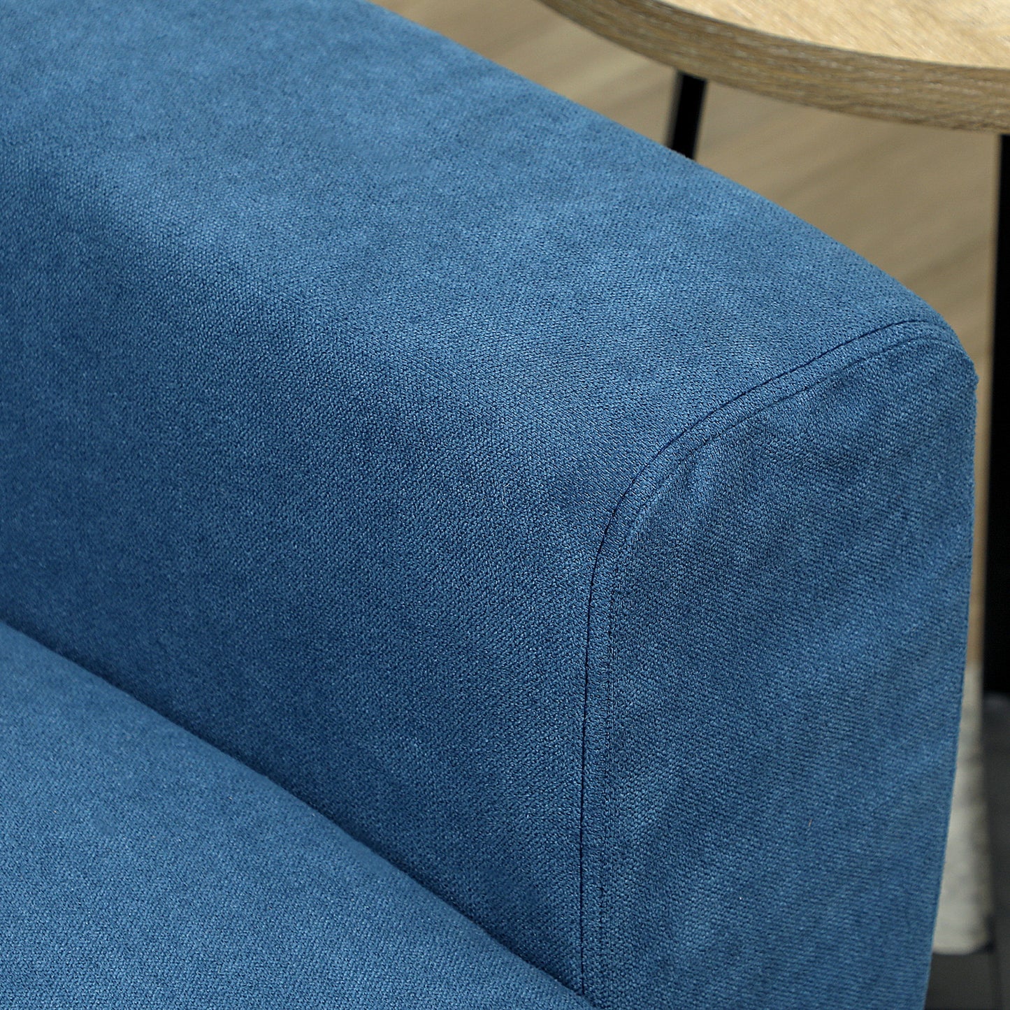 Tweezitsbank – 2-Zitsbank – Loveseat – Sofa – Bankje – Velours Bekleding – Extra Diepe Zit 51 cm – Compact Formaat 133 x 73 x 81 cm – Blauw