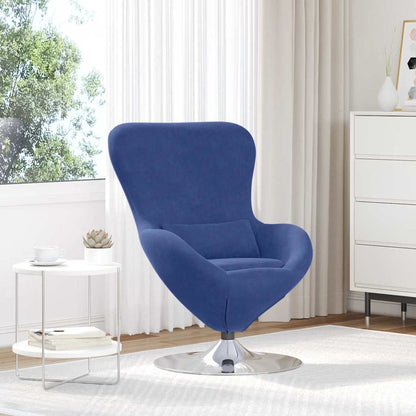 Fauteuil – Draaifauteuil – Relaxstoel – Loungefauteuil – Zitzetel – Police Blauw – Fluwelen Bekleding – Draaibaar Design