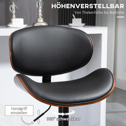 Barkruk – Barstoel – Kruk – Hoge Stoel – Verstelbare Barkruk – Draaibaar Zitvlak – Ergonomisch Kussen – Stevig Metaal Hout Frame – Ruimtebesparend Design