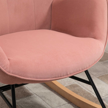 Schommelstoel – Fauteuil – Stoel – Wipstoel – Relaxstoel – Velvet Bekleding – Maximaal 150 Kg Draagkracht