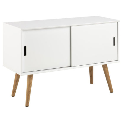 Mitra White Dresser with Sliding Doors, Scandinavian Style - QUORE