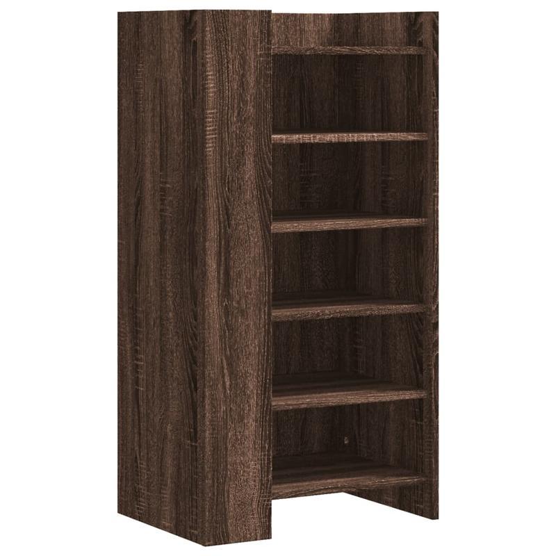 Modern Brown Oak Wood Shoe Cabinet with Multiple Shelves – Sturdy, Moisture-Resistant Storage for Living Rooms, Bedrooms, and Entryways, Shoe Storage Organizer