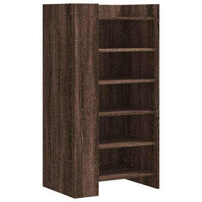 Modern Brown Oak Wood Shoe Cabinet with Multiple Shelves – Sturdy, Moisture-Resistant Storage for Living Rooms, Bedrooms, and Entryways, Shoe Storage Organizer