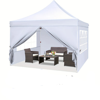 Partytent – Pop-up Tent – Paviljoen – Feesttent – Tuinentent – 3,05x3,05 Meter – Verstelbare Hoogte – 4 Zijwanden Inclusief