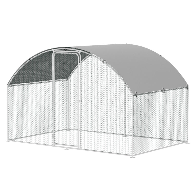Chicken Coop Free range chicken house with Safety Lock Easy to clean with Lock and Door Roof With PVC-coated Outdoor Enclosure Free Range Enclosure Metal Animal Enclosure Plenty of Space for Chickens, Rabbits and Other Small