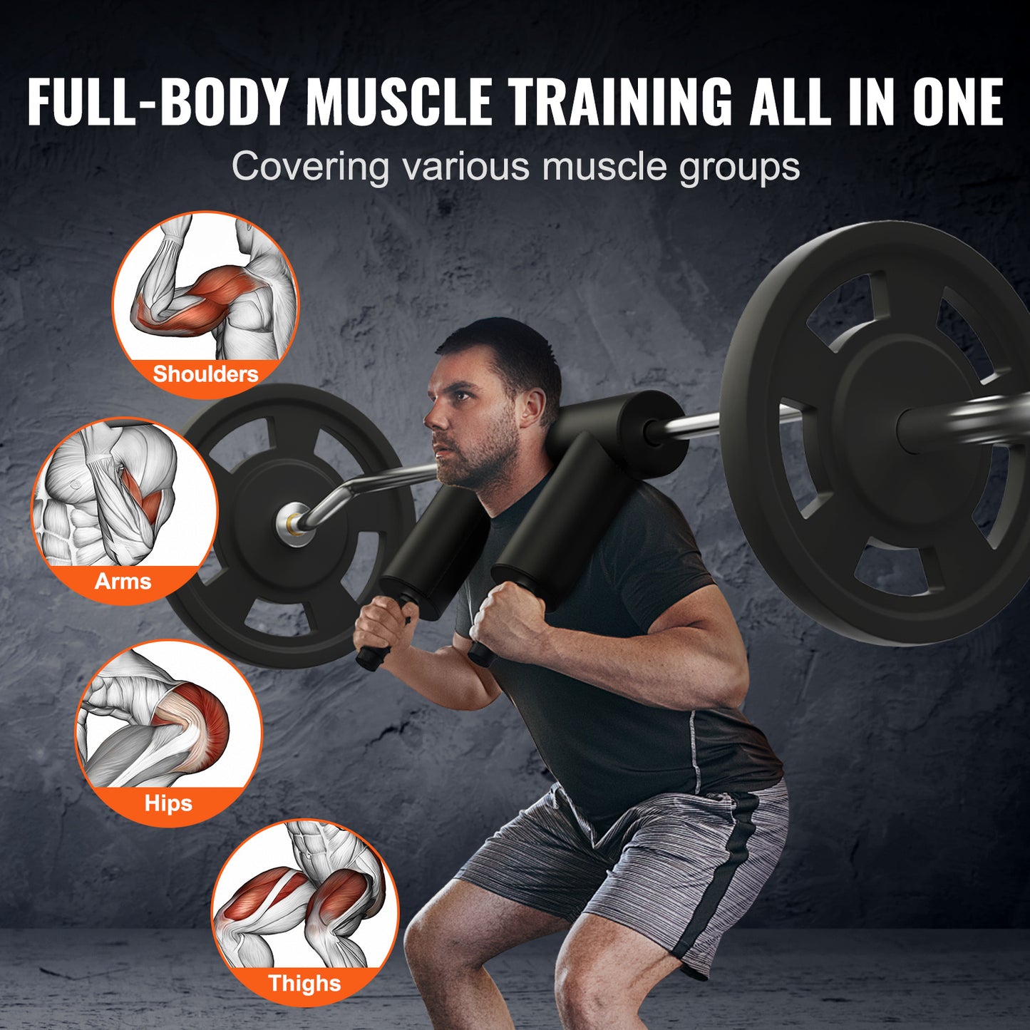 Squatbar – Safety Squat Bar – Halterstang – Fitness Bar – Halter – 32mm Staal – 680 kg Draagvermogen – Schouderbescherming met Foam Padding