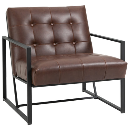 Chesterfield Fauteuil – Relaxfauteuil – Clubfauteuil – Lounge Fauteuil – Armstoel – Synthetisch Leer – Metalen Frame – Luxe Comfort – Compacte Afmetingen