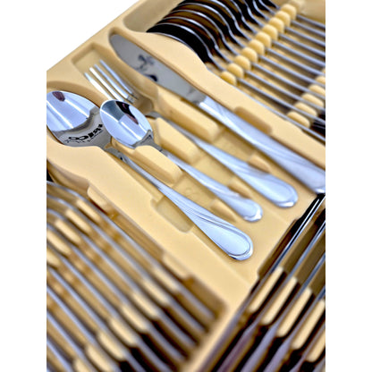 Cutlery in The Suitcase | 72pcs | 12 People | Stainless Steel | Fork | Spoon | Knife | SATIN 2232D