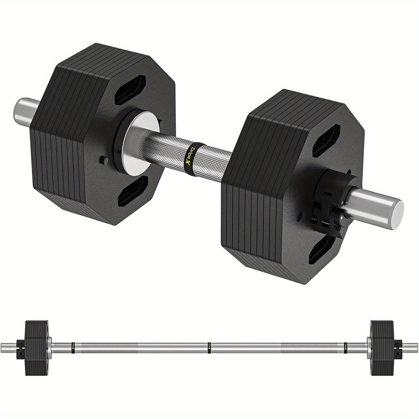 Halterset – Dumbbell – Barbell – Verstelbare Dumbbell – Gewichtenset – 26 kg – Hoogwaardig Staal – Compact Design