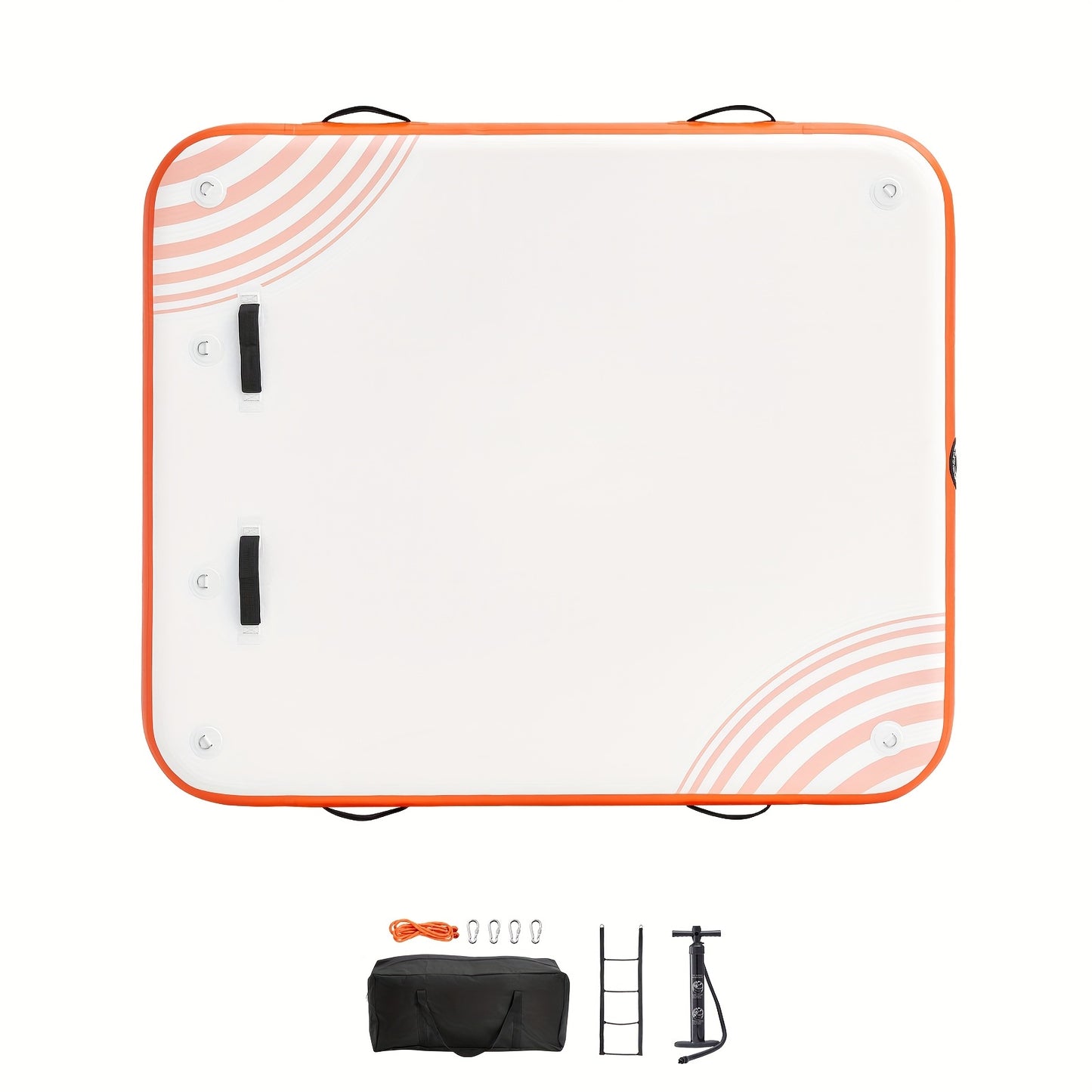 Drijvend Dock – Opblaasbaar Platform – Waterspeelplek – Aanlegsteiger – Zwemsteiger – 3,05x3,05 Meter – Stevig PVC – Inclusief Veiligheidsladder