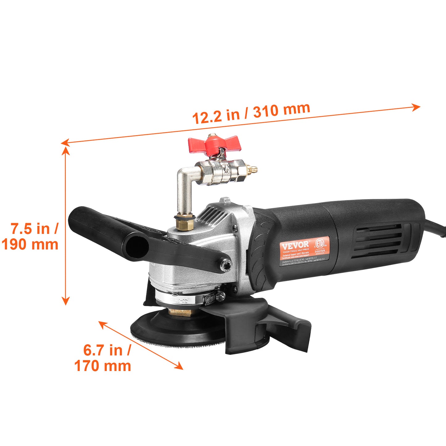 Steenpolijstmachine – Natpolijstmachine – Poliermachine – Granietpolijstmachine – Betonpolijstmachine – 4 Inch Diameter – 6 Instelbare Snelheden & 7 Polijstpads