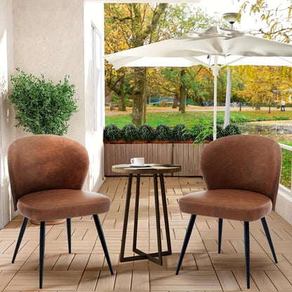 Eetkamerstoelen – Keukenstoelen – Stoelen Set – Design Stoelen – Armloze Stoelen – Set van 6 – Ergonomische Rugleuning – Kunstleer Metalen Poten
