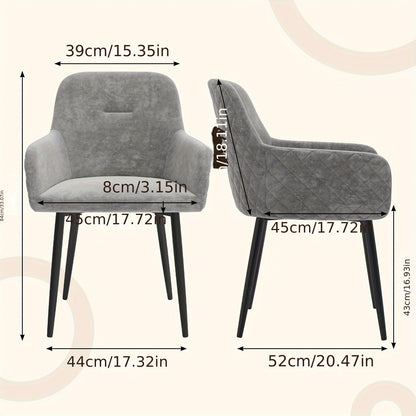 Eetkamerstoel – Stoel – Kuipstoel – Armstoel – Draaistoel – Velvet Bekleding – Strassteentjes Rugleuning – Grijs – Metalen Poten – Met Armleuningen
