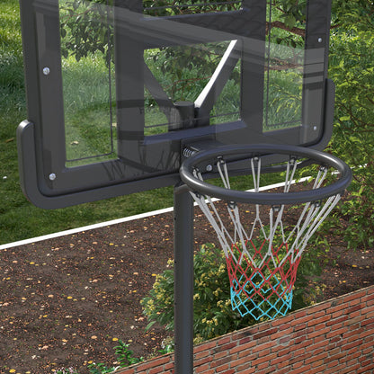 Basketbalbord – Basketbalstandaard – Basketbalring – Basketbalsysteem – Verstelbare Hoogte 230-305 cm – Met Wielen en Vulbare Voet – Weerbestendig Stalen Frame