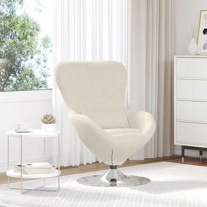 Draaifauteuil – Fauteuil – Lounge stoel – Relaxstoel – Draaiende stoel – Crème kleur zonder voetensteun – Zachte stof – 360 graden draaibaar