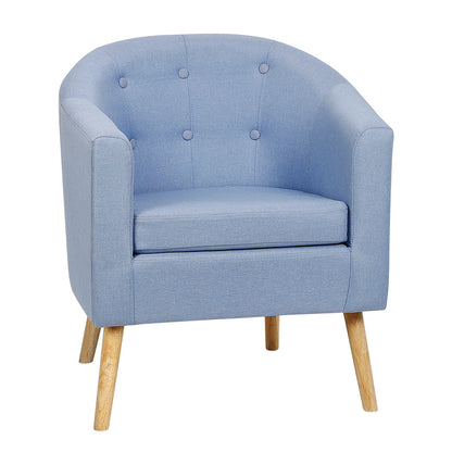 Fauteuil – Stoffen Stoel – Zithoekstoel – Lounge Fauteuil – Woonkamerstoel – Memory Foam Zitting – Massief Houten Poten