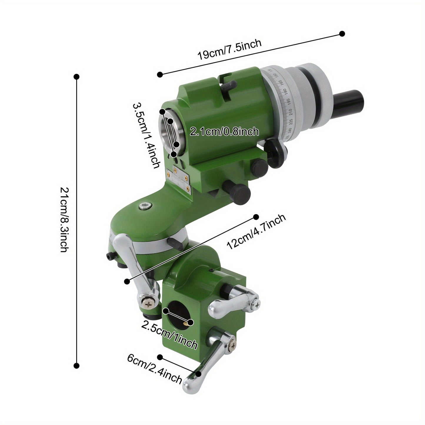 Slijpsteenhouder – Slijperhouder – Haakse Slijperhouder – Slijpmachine Houder – Draaibank Houder – Universeel – IJzeren Behuizing – 25 Mm Fijne Afstelling – Groen
