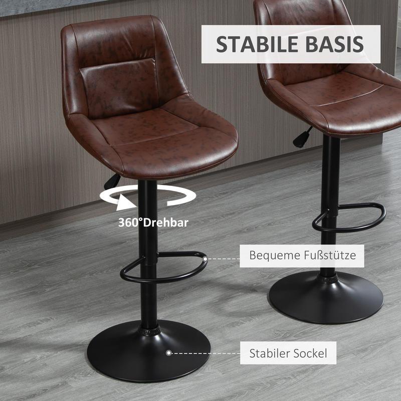 Barstoel – Barkruk – Keukenstoel – Barstoelkruk – Bistrokruk – Verstelbaar in Hoogte – Ergonomisch Design met Zachte Zitting en Rugleuning