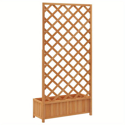 Houten Plantenbak – Bloembak – Tuinbak – Balkonbak – Kweekbak – Massief Vurenhout – 90x35x180 cm – Klimrek Stevig
