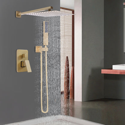TOOL1SHOOO Luxury Brass Golden Shower System Rainfall Showerhead Handheld Showerhead Suitable for Hotels, Home Gyms, Bathroom Renovations, Bathroom Accessories, Shower Heads for Bathrooms, Shower Head And Hose Set, Bathroom S