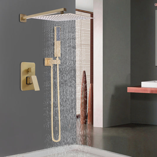 TOOL1SHOOO Luxury Brass Golden Shower System Rainfall Showerhead Handheld Showerhead Suitable for Hotels, Home Gyms, Bathroom Renovations, Bathroom Accessories, Shower Heads for Bathrooms, Shower Head And Hose Set, Bathroom S