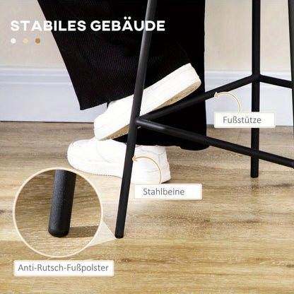 Boho Barstoelen – Barkrukken – Hoge Stoelen – Zitkrukken – Keukenstoelen – PE Rotan Vlechtwerk – Met Voetensteun – Kussen – Zwarte Metalen Poten – Set Van 2 – Mosterdgeel – Ruimtebesparend – Eenvoudige Montage