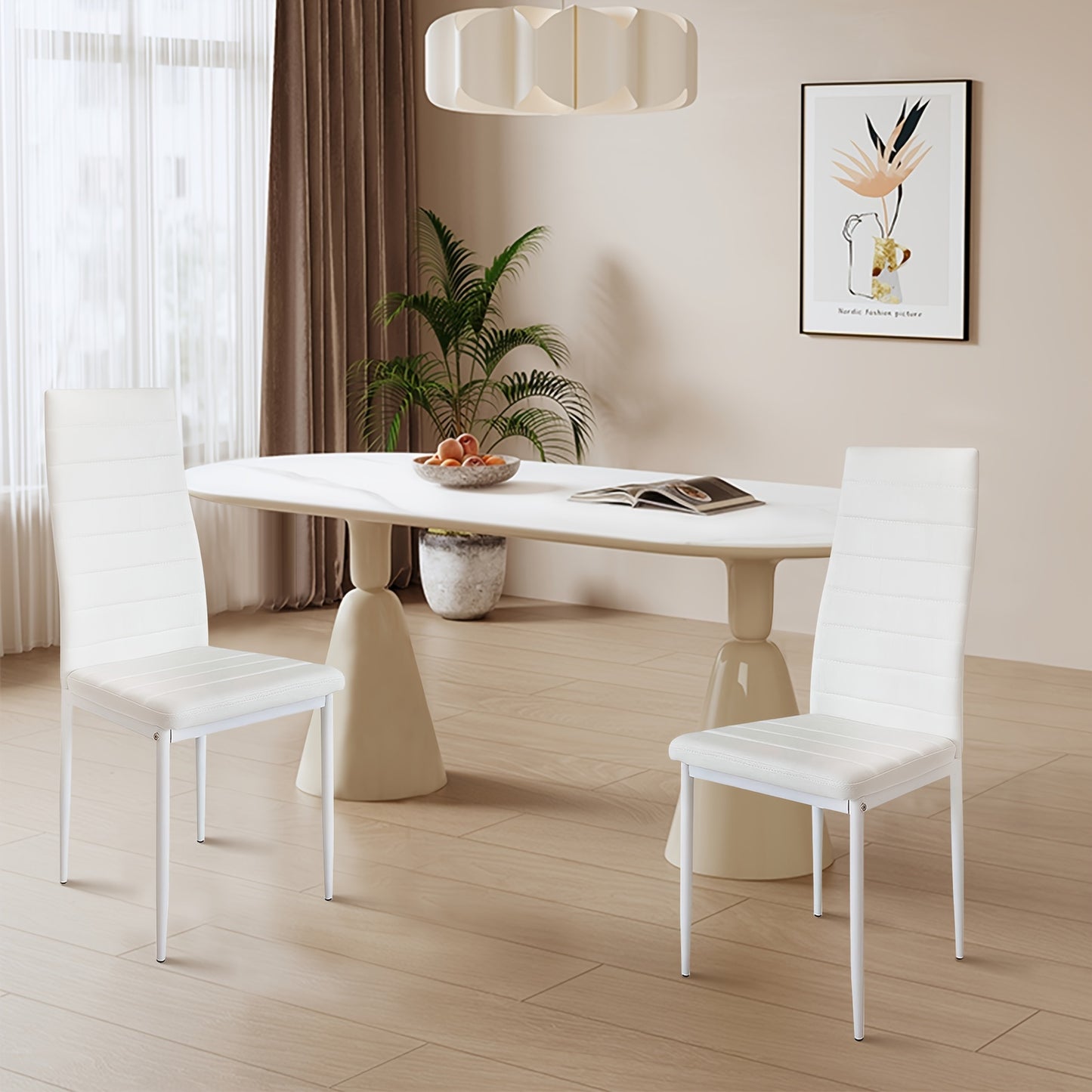 Banketstoel – Eetkamerstoel – Feeststoel – Vergaderstoel – Bistrostoel – Set van 6 – Gestoffeerd Kunstleer – Stevig Metalen Frame