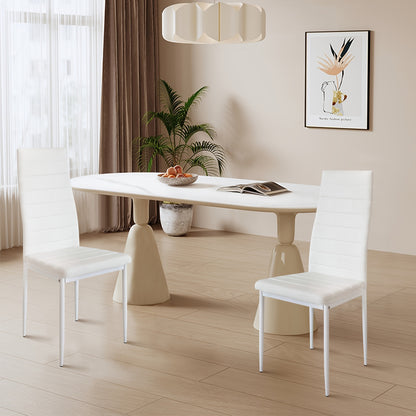 Banketstoel – Eetkamerstoel – Feeststoel – Vergaderstoel – Bistrostoel – Set van 6 – Gestoffeerd Kunstleer – Stevig Metalen Frame