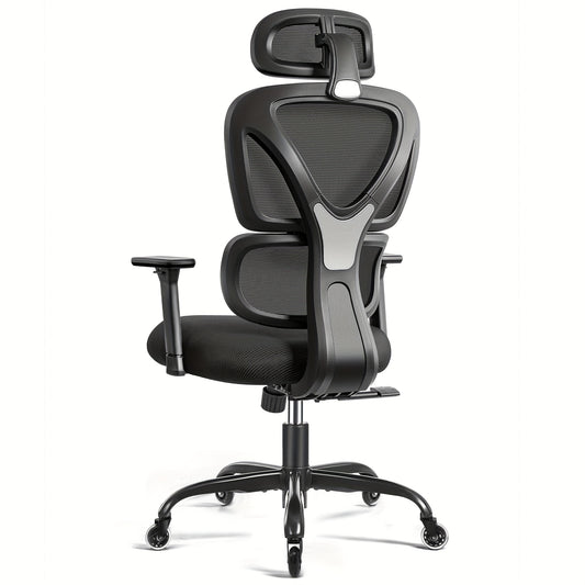 Bureaustoel – Bureaustoelen – Gamingstoel – Office Chair – Computerstoel – Ergonomisch Design – Verstelbare Lendensteun & Hoofdsteun – Stille Zwarte Rubber Wielen – Max. 150 kg Belastbaar