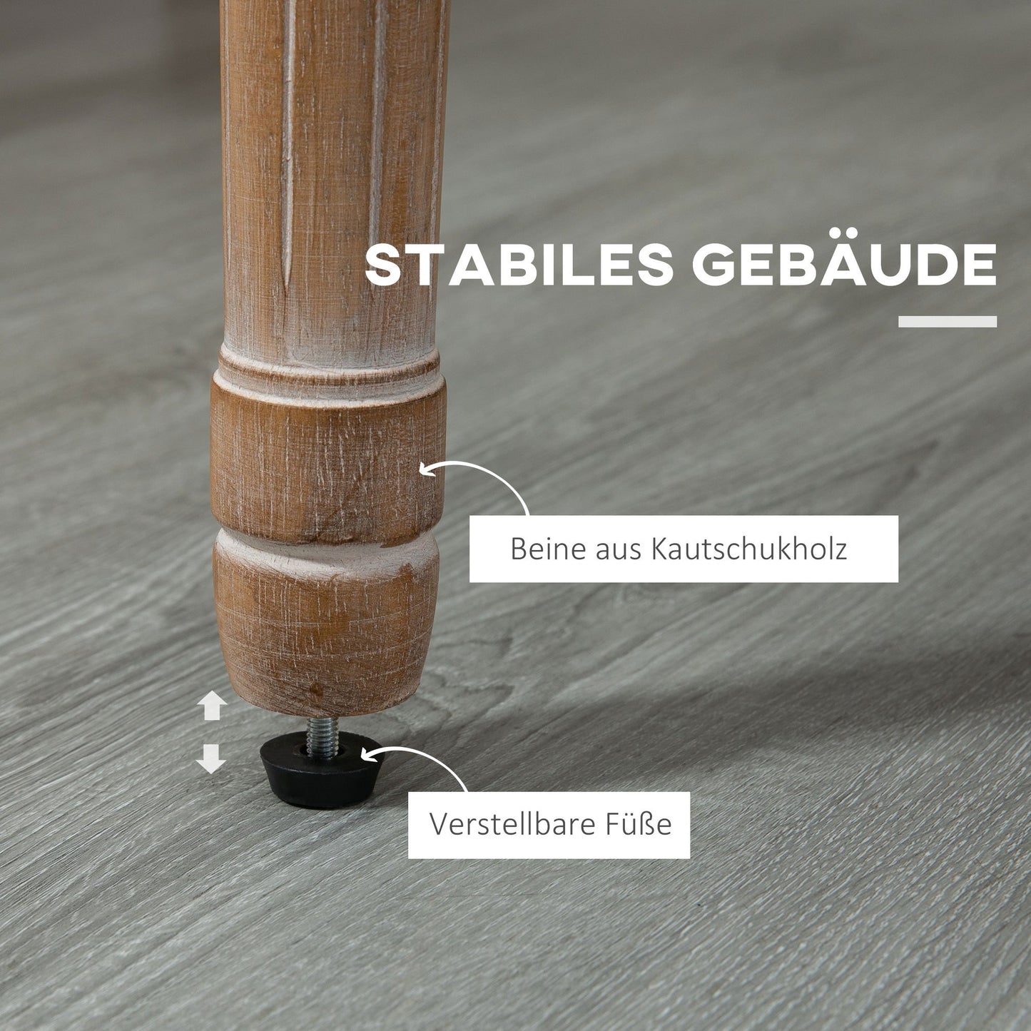 Eetkamerstoel – Keukenstoel – Stoel – Fauteuil – Zithoekstoel – Massief Hout – Linnenlook Bekleding – Antiek Design – Ademend – 56x54x96 cm – Crème Wit