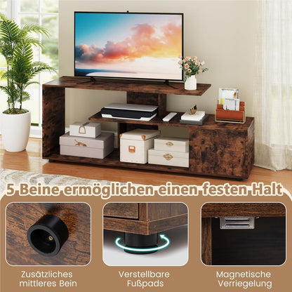 Tv-Kast – Tv-Meubel – Mediameubel – Lowboard – Tv-Stand – Voor Tv’s Tot 55 Inch – Asymmetrisch Design – Stevig Houtmateriaal