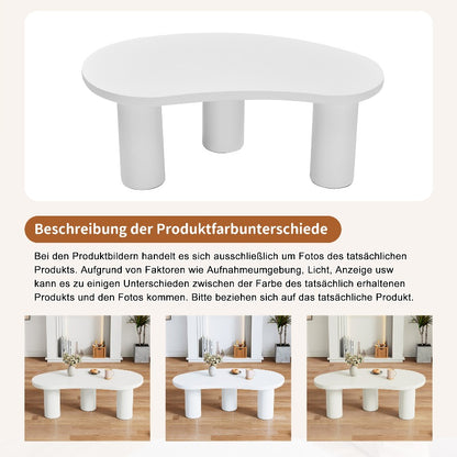 Crescent Salontafel – Halvemaan Tafel – Onregelmatige Sofa Tafel – Woonkamertafel – MDF Tafel – Extra Lang 107cm – PVC Poten Met Viltpads