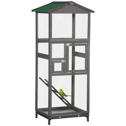Vogelkooi – Vogelvolière – Vogelkooi Buiten – Vogelverblijf – Vogelcage – Groot Formaat – Hout Met Asfalt Dak – Uitneembare Onderlade