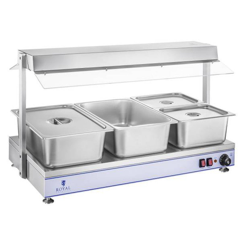 Elektrische Warmhoudplaat – Warmhoudplaat Buffetplaat – Warmteplaat – Halogeen Warmhoudplaat – Compact Design – Roestvrij Staal 1550W – Instelbare Thermostaat 0-110°C
