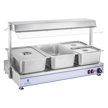Elektrische Warmhoudplaat – Warmhoudplaat Buffetplaat – Warmteplaat – Halogeen Warmhoudplaat – Compact Design – Roestvrij Staal 1550W – Instelbare Thermostaat 0-110°C