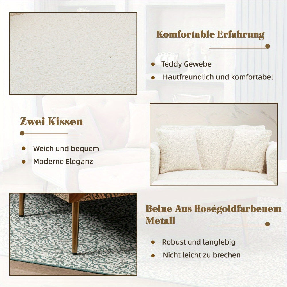 Fauteuil – Verstelbare Fauteuil – Relaxfauteuil – Inklapbare Stoel – Slaapstoel – Wit Teddy Bekleding – Draagkracht 220 kg – 3-standen Rugleuning