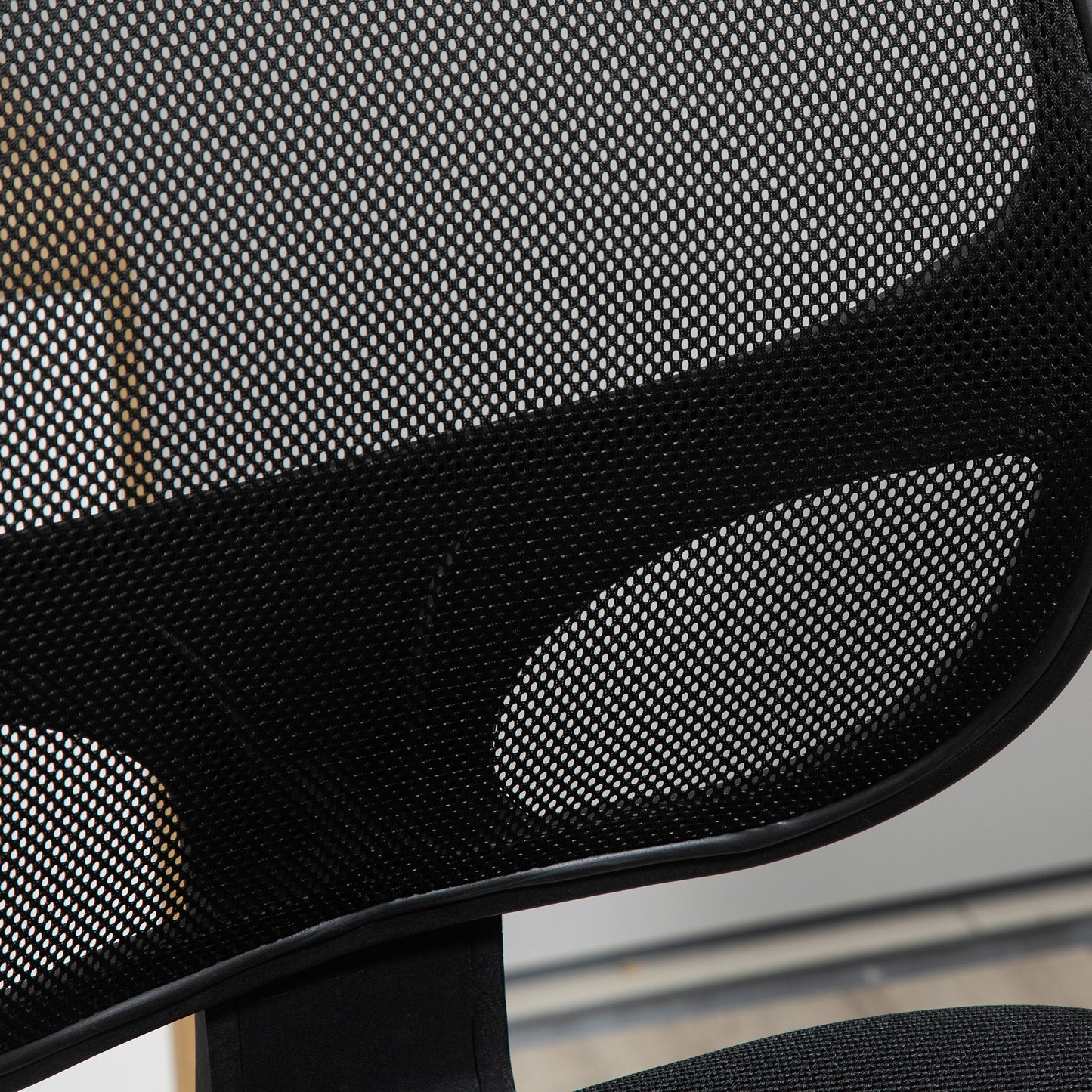 Bureaustoel – Werkstoel – Office Chair – Draaistoel – Tekentafelstoel – Verstelbare Zithoogte 110-132 cm – Inclusief Voetenring Mesh Rugleuning – Zwart