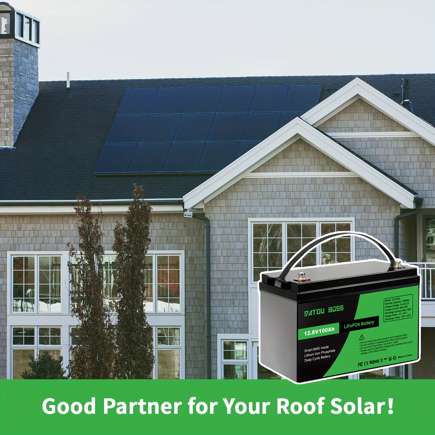 LiFePO4 Accu – Lithium Batterij – 12V Accu – Deep Cycle Accu – Energieopslag Accu – 100Ah Capaciteit – 8000+ Cycli Levensduur