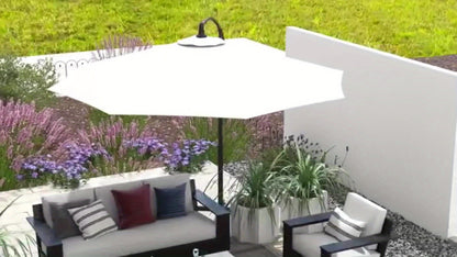 Cantilever Parasol Parasol Crank Garden Umbrella, With 8 Steel Robust And Stable For The Garden Outdoor Hanging