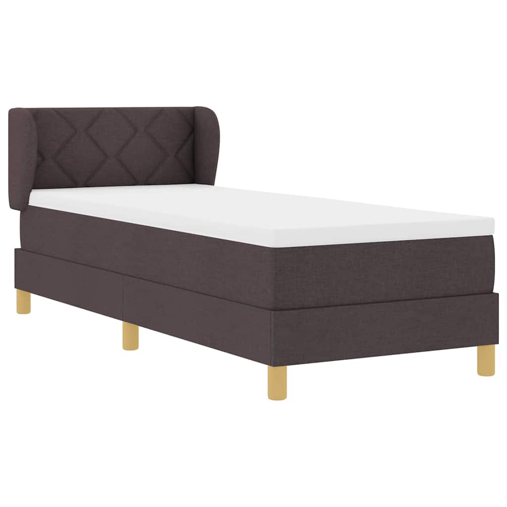 Boxspring – Bed – Slaapbed – Eenpersoonsbed – Matras – Donkerbruin – 80x200 cm – Foamlaag – Individuele Pocketveren