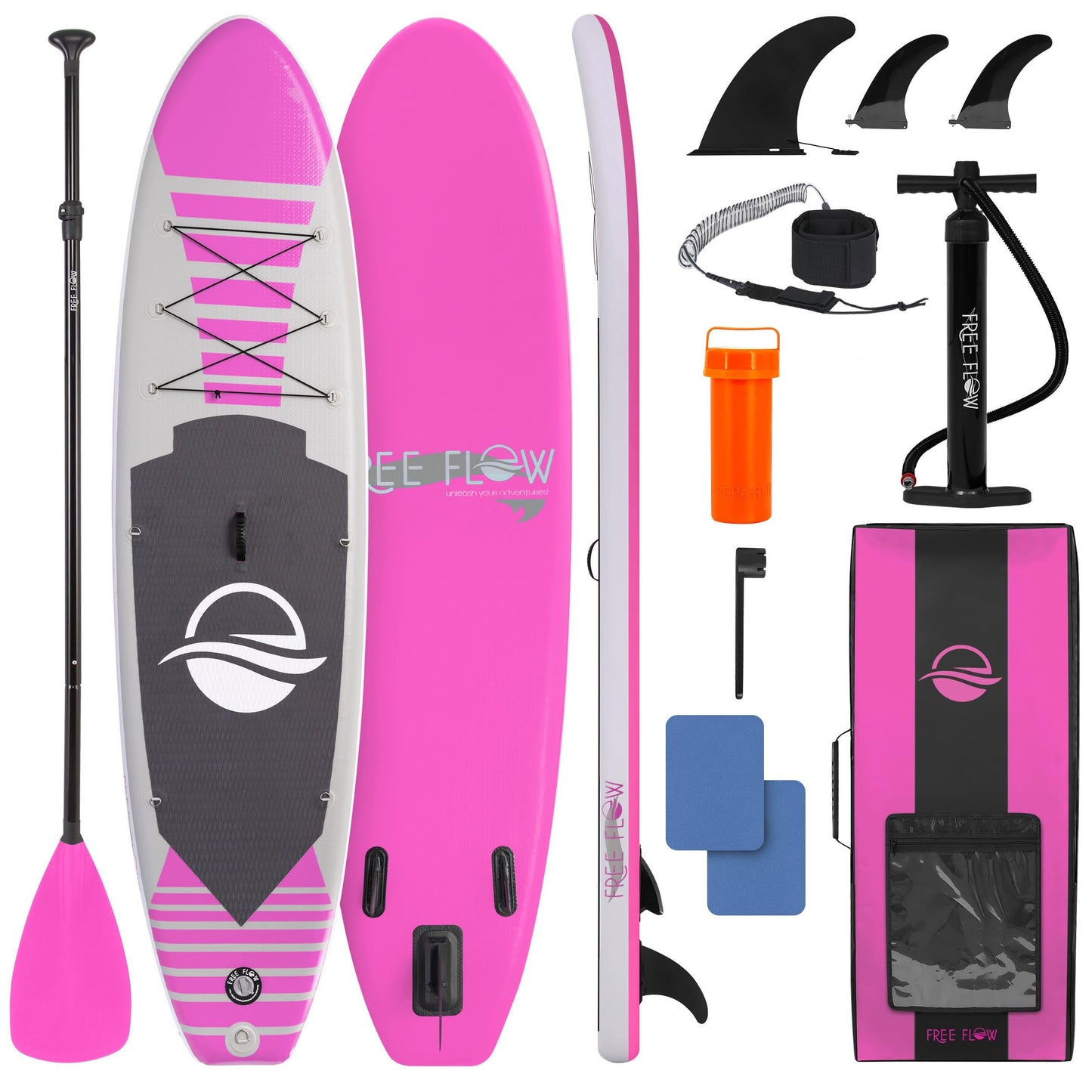 Opblaasbare Paddleboard – SUP Board – Stand Up Paddle – Zwemboard – Surfplank – Roze – Extra Breed 81 cm – Duurzaam PVC Drop Stitch