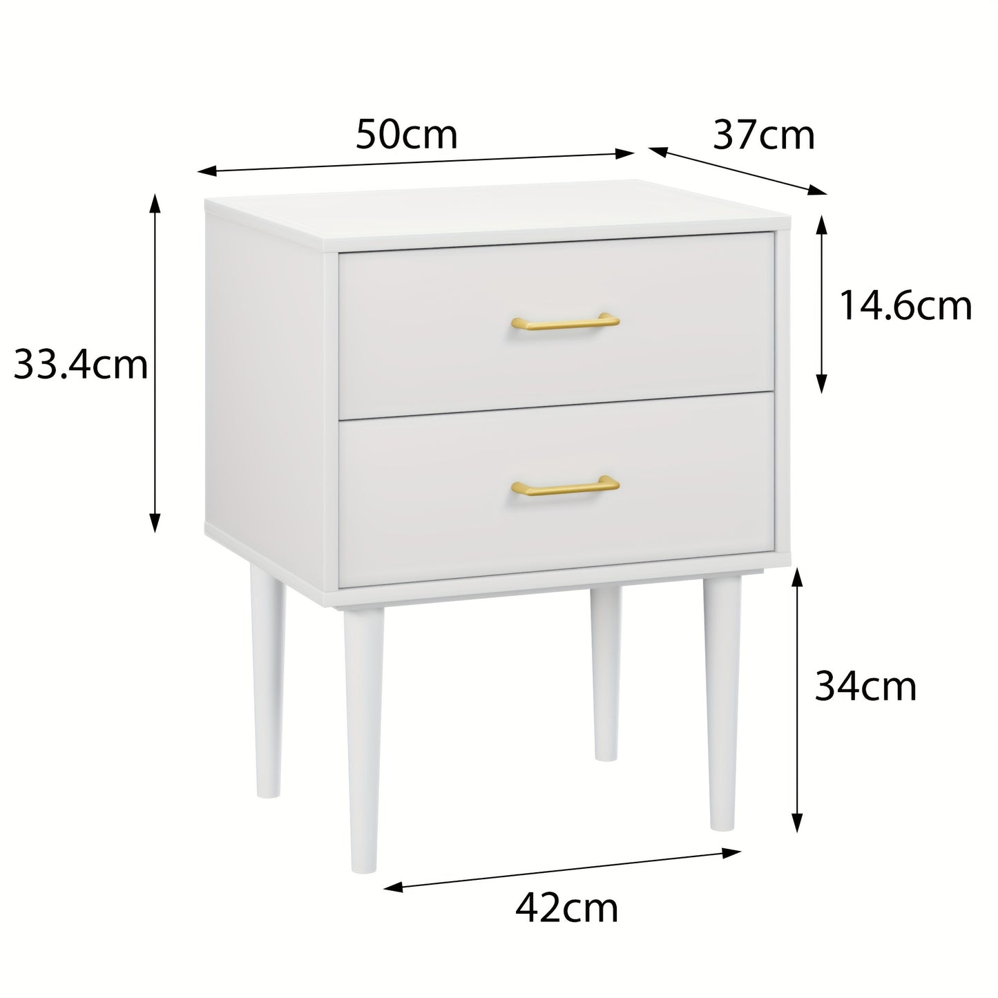 1pc White Modern Metal Nightstand with 2 Drawers - 68.58cm Tall Bedroom Storage Unit, Compact Space-Saving Design, Easy Assembly, No Electricity Needed, Perfect for Small Spaces, Nightstand for Bedroom, Decorative Nightstand,
