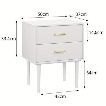 1pc White Modern Metal Nightstand with 2 Drawers - 68.58cm Tall Bedroom Storage Unit, Compact Space-Saving Design, Easy Assembly, No Electricity Needed, Perfect for Small Spaces, Nightstand for Bedroom, Decorative Nightstand,