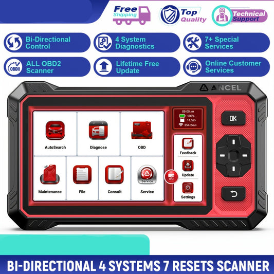 OBD2 Scanner – Auto Diagnosetool – Foutcode Lezer – Motor Diagnose – ABS Scanner – Handheld Diagnoseapparaat – ABS Ontluchting & Elektronische Parkeerrem Reset