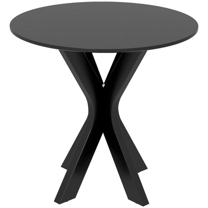 Eettafel – Rondetafel – Keukentafel – Koffietafel – Tafel – Compact 78 cm – Modern Design – Zwart Gelakt MDF – Stabiel Gepoedercoat Stalen Onderstel