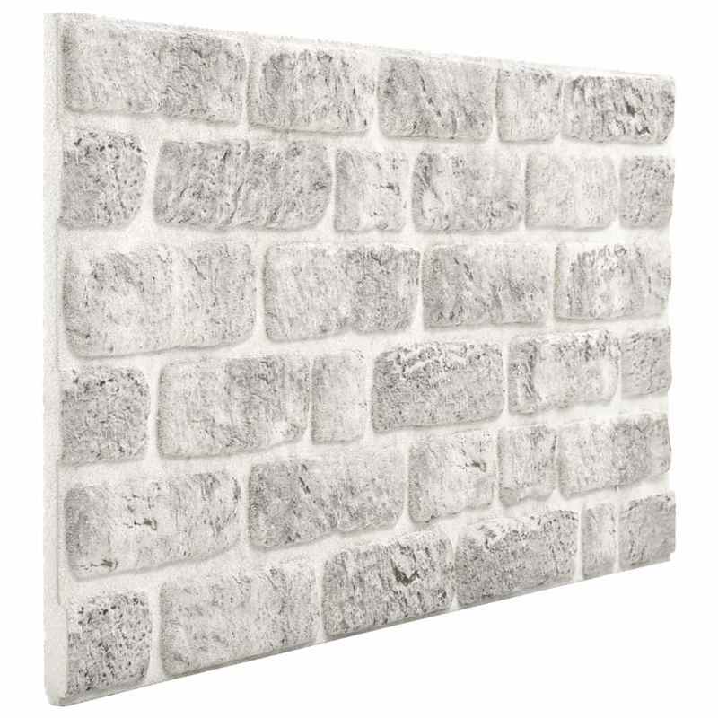 10pcs Light Gray Brick Look EPS 3D Wall Panels - Realistic Faux Brick Texture with Smooth Finish, Easy Peel & Stick Installation, Durable EPS Material for Modern Farmhouse, Industrial & Minimalist Interiors - Paintable Surfac