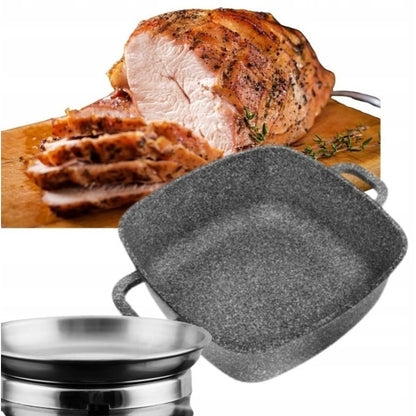 Kookset – Pannenset – Steelpannen – Pannen Met Deksel – Inductie Geschikt – Marmeren Anti-aanbaklaag – Aluminium – 8-Delig