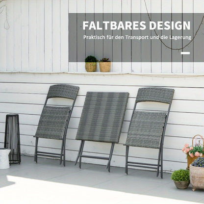 Bistroset – Tuinset – Balkonset – Tuinmeubel – Buitenmeubilair – Poly Rattan Stoelen – Rood Marmeren Tafel – Duurzaam & Weerbestendig
